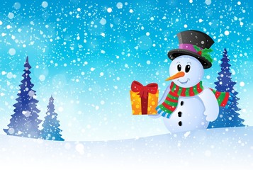 Winter snowman theme image 8