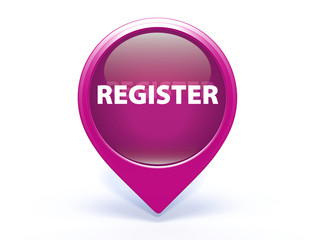 register pointer button on white background