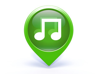 music pointer icon on white background