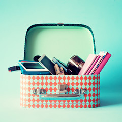 Vintage lunchbox with objects