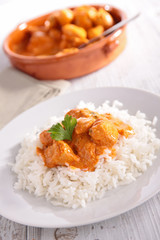 curry chicken and basmati rice