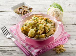 pasta with cauliflower anchovy and pine nuts