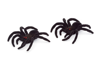 Halloween - Toy Spiders - Isolated on White Background