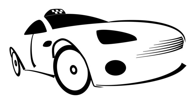 recommend clip art: The black silhouette of a taxi