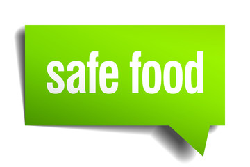 safe food green 3d realistic paper speech bubble