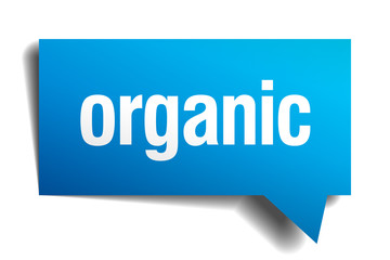 organic blue 3d realistic paper speech bubble