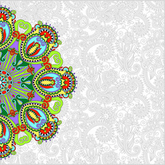 floral round pattern in ukrainian oriental ethnic style
