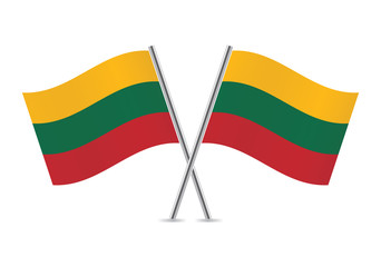 Lithuanian flags. Vector illustration.