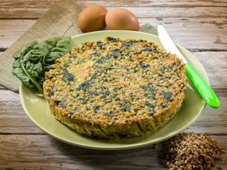 pie with spelt and spinach