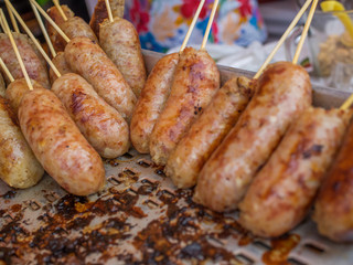 Bratwurst sausages on grill ソーセージ