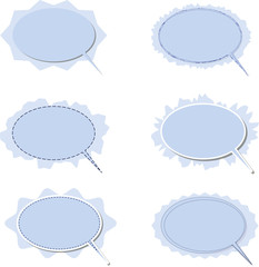 book speech bubble symbol set