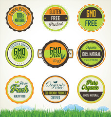 Organic food banners collection