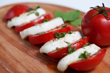 Fresh tomato mozzarella salad caprese