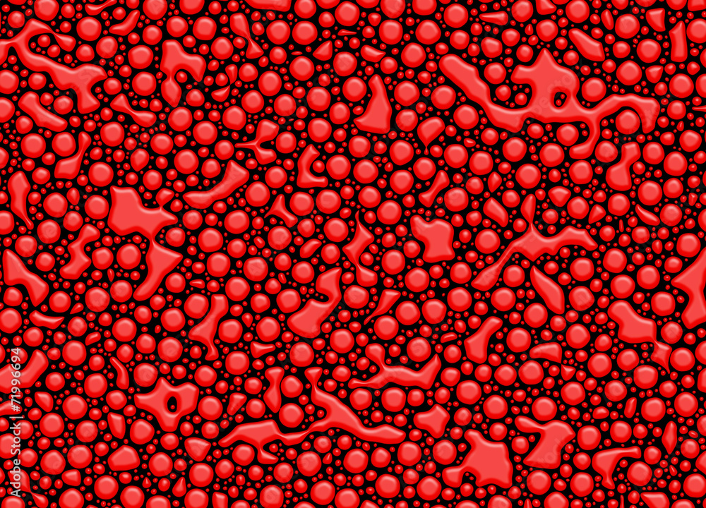 Poster red blobs on black