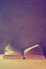 open book in vintage light tone color