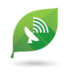 Green leaf icon with an antenna