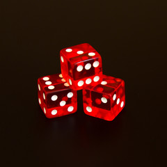 numbered dice game isolated in black background