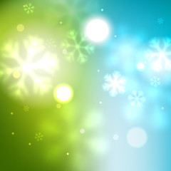 Fototapeta na wymiar New Year green blurred background
