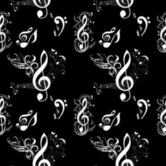 Seamless Pattern of Music Notes