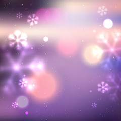 Purple defocused winter background