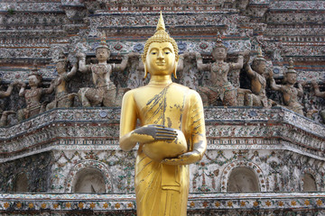 Thai Buddha in front of a stupa
