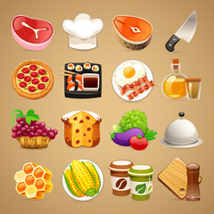 Food and Kitchen Accessories Icons Set1.1