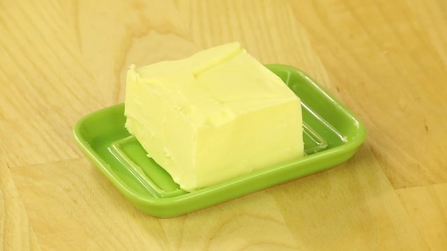 Slice butter in a green oiler
