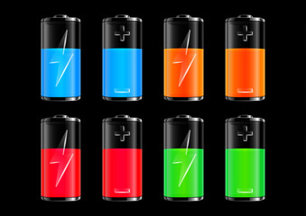 Colorful batteries collection