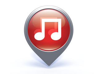 music pointer icon on white background