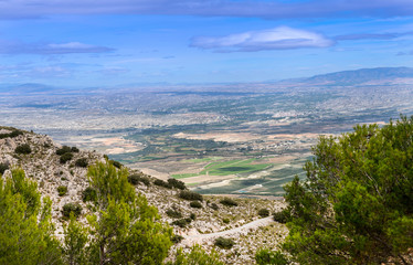 View from Mount Jabalcon, near lake Negratin,Granada, Spain