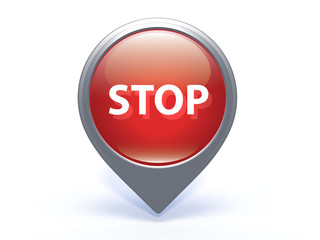 stop pointer icon on white background