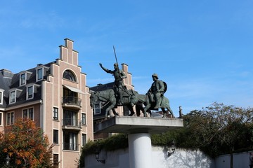 Naklejka premium Don Quixote and Sancho Panza in Brussels
