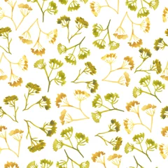 Tuinposter watercolor corolla flower dill seamless pattern © vavavka