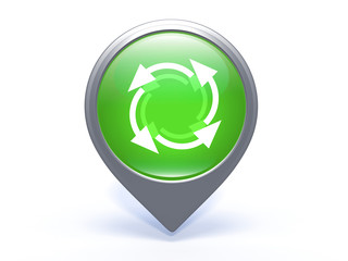 recycle pointer icon on white background