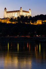 Bratislava Castle at night, Slovakia