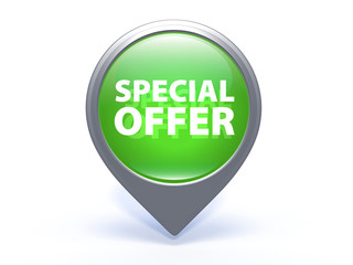 Special offer pointer icon on white background