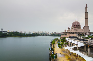 Putra Mosque located in Putrajaya city the new Federal Territory