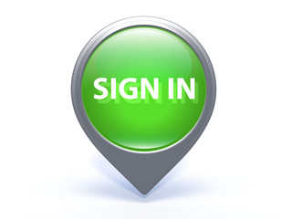 sign in pointer icon on white background