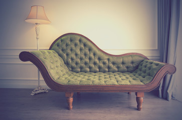 Vintage of green sofa