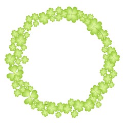 A Circle Shape Frame of Four Leaf Clover