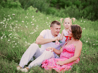 Fototapeta premium happy family outdoors