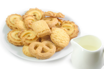 Danish Cookies with jug of milk