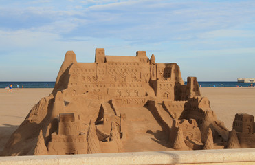 Sand castle on beach