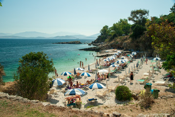 Fototapeta na wymiar Kassiopi Beach, Corfu Island, Greece.
