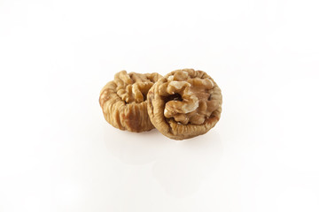 Dried figs with walnuts isolated with clipping path