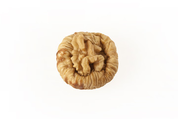 Dried figs with walnuts isolated white background
