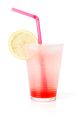 Glass lemonade with lemon slice