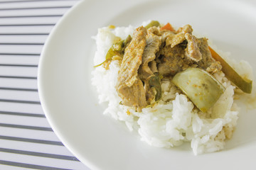 Pork curry with rice