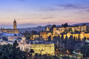 Malaga, Spain Cityscape on the Sea