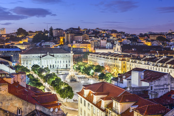 Fototapeta na wymiar Rossio Square of Lisbon, Portugal